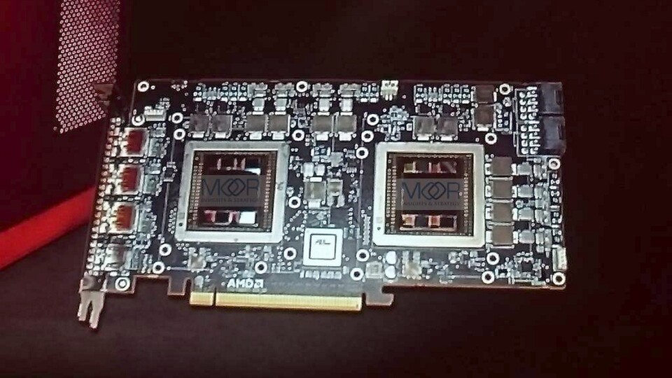 Der Prototyp der AMD Radeon R9 Fury X2 (Bildquelle: Twitter/Anshel Sag)
