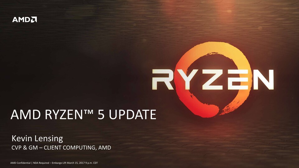 AMDs Ryzen 5 kommt am 11. April 2017 in den Handel.