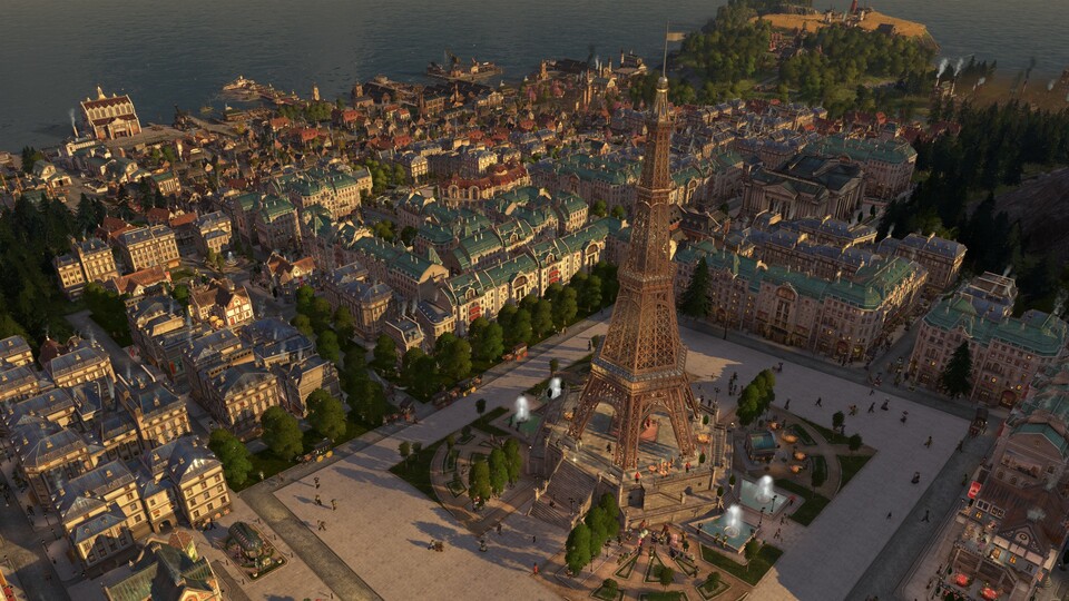 Der Eiserne Turm ist das neue Monument in Reisezeit. Er erinnert an den Eiffelturm.