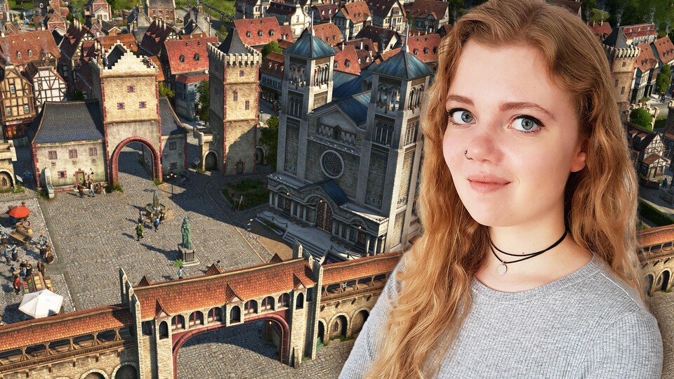 Géraldine ist sehr stolz auf diese mittelalterliche Altstadt in Anno 1800 und hofft, dass sie jemand darauf anspricht.