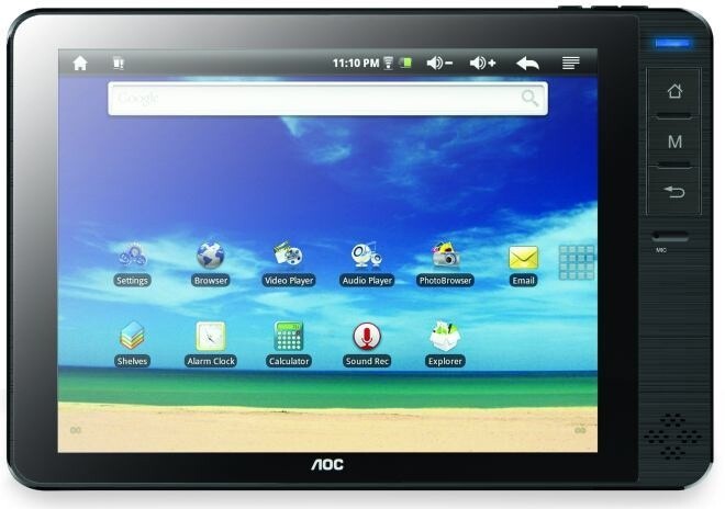 AOC 7-Zoll Tablet-PC: Eines der wenigen aktuellen Geräte mit resistivem Touchscreen (Quelle: AOC International Europe GmbH)
