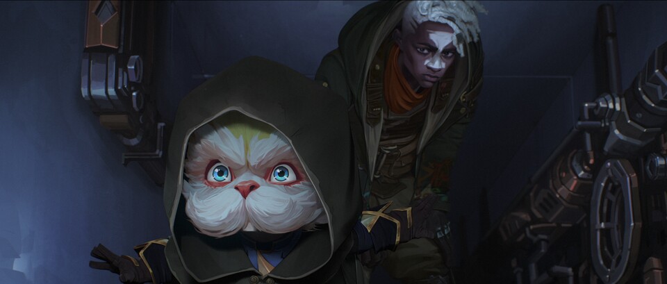 Nicht alle Figuren von Arcane bekommen so viel Attention wie Jinx, Vi und Caitlyn. Heimerdinger und Ekko stehen eher am Rand der Ereignisse. Image source: Netflix