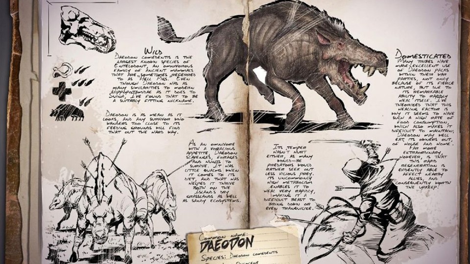 Das Höllenschwein Daeodon kommt mit dem nächsten Patch v257 ins Survival-Spiel Ark: Survival Evolved.