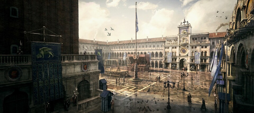 Konzeptzeichnung von Venedig aus Assassin's Creed 2.