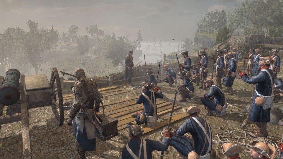 Negativbeispiel für Missionsdesign: Eine »Massenschlacht« in Assassin‘s Creed 3.