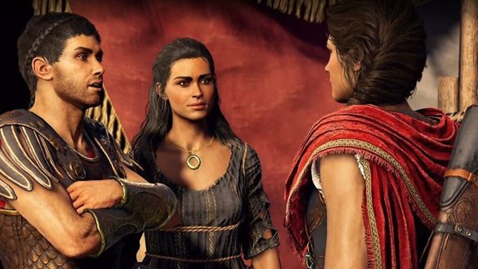 Auch ein Liebesdreieck gehört zum romantischen Portfolio von Assassin's Creed: Odyssey.
