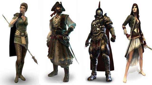 Das DLC-Pack enthält vier exklusive Multiplayer-Charaktere:Brigant, Freibeuter, Gladiator und Korsar