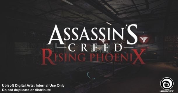 Dieser angebliche Screenshot zu Assassin's Creed: Rising Phoenix zeigt außer dem Titelschriftzug und einem schummerigen Labor reichlich wenig.