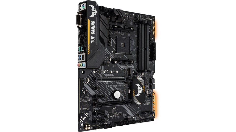 Das ASUS TUF B450-Plus Gaming Mainboard bietet alle Anschlüsse, die ein moderner Spiele-PC braucht, und stammt aus der auf besondere Stabilität und Langlebigkeit optimierten TUF-Serie von ASUS – TUF steht für »The Ultimate Force« oder zu deutsch »Die ultimative Kraft«.