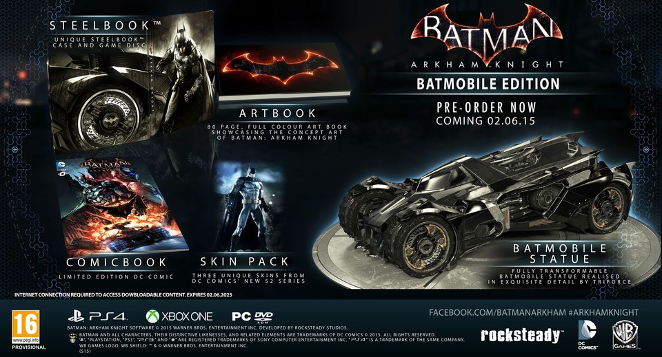 Aufgrund von nicht näher bekannten Umständen musste Warner Bros. Interactive die Batmobile-Edition von Batman: Arkham Knight streichen.