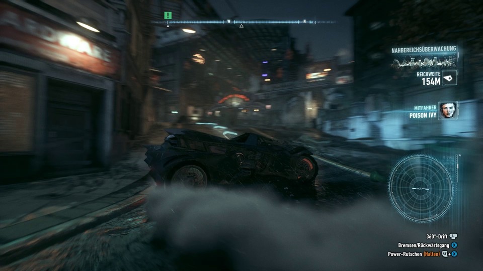 Das Batmobil profitiert von den zusätzlichen Nvidia-Gameworks-Raucheffekten.