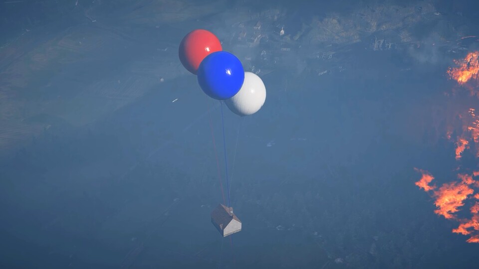 Mit diesem Easter Egg erinnert Battlefield 1 an den Pixar-Film »Oben«, in dem der Rentner Carl Fredricksen sein Haus mit Hilfe von tausenden von Lufballons zum Fliegen bringt. In DICEs Shooter reichen dafür drei Ballons.