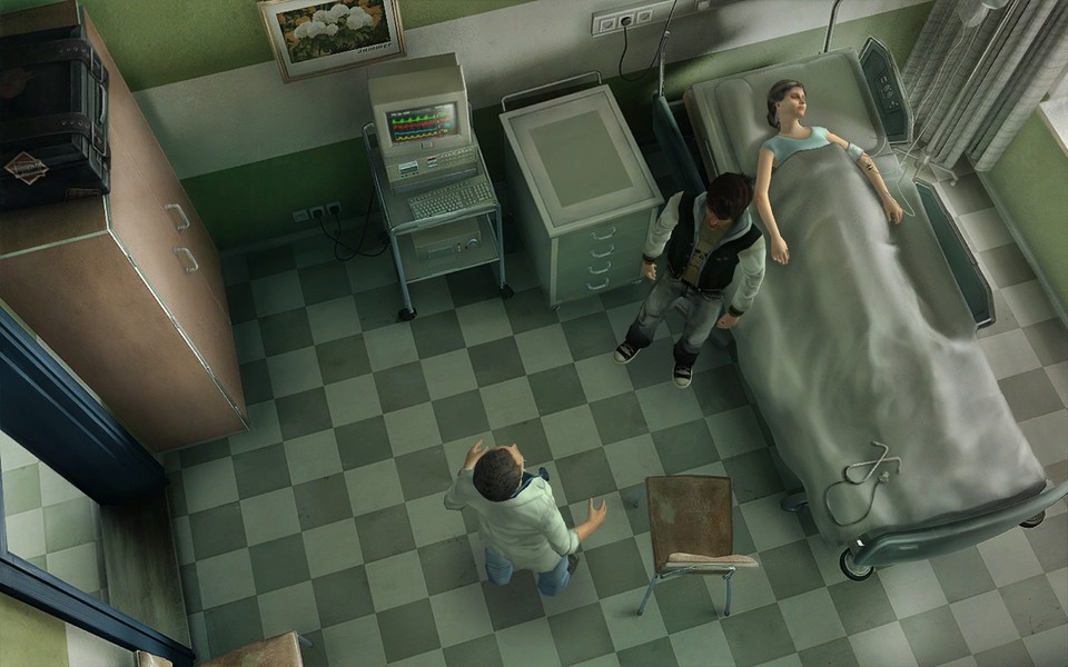 Manchmal präsentiert Ihnen das Spiel ungewöhnliche Perspektiven: Das Krankenzimmer von Darrens Mutter etwa sehen Sie nur von oben.