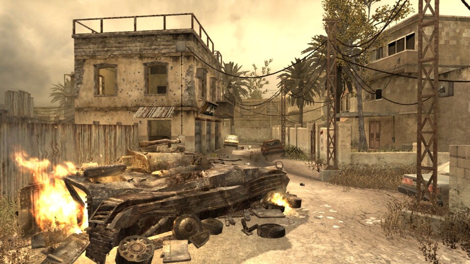 Das Dach der Werkstatt auf Backlot aus dem ersten CoD: Modern Warfare bietet einen perfekten Überblick.