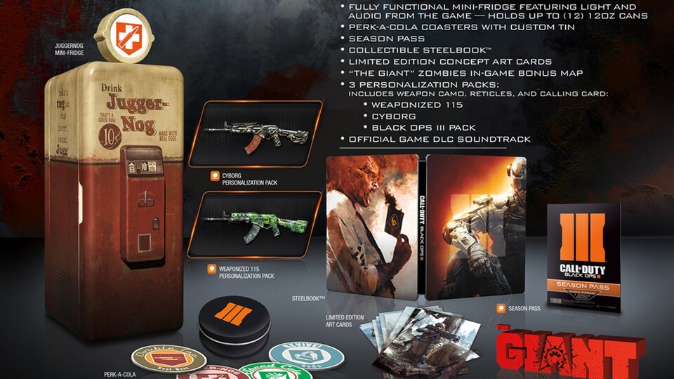Call of Duty: Black Ops 3 wird auch als Juggernog Edition verfügbar sein - Inhalt ist unter anderem ein Kühlschrank.