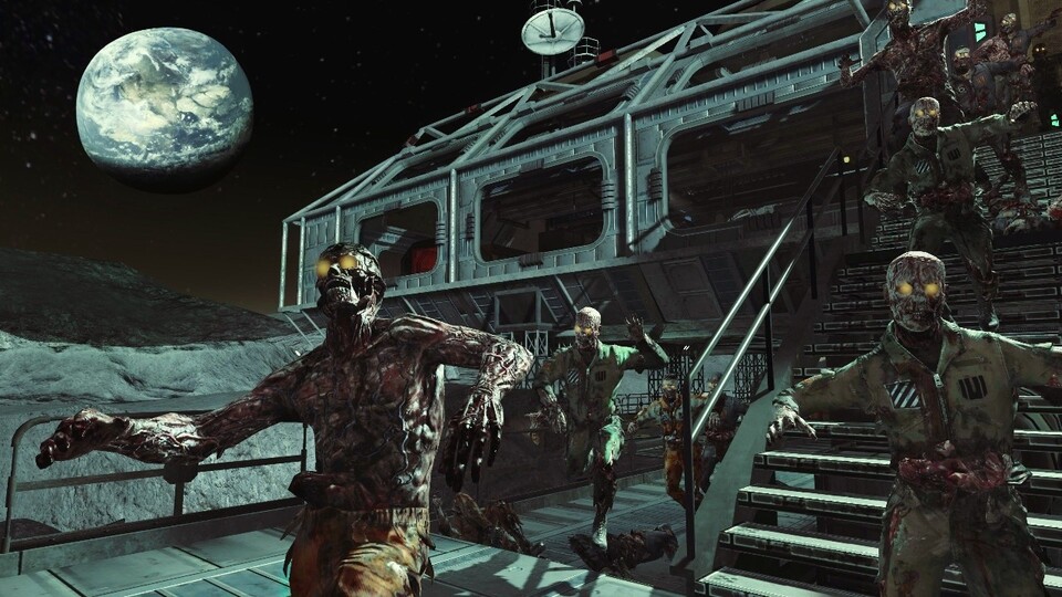 Zombies auf dem Mond - Screenshot aus dem Rezurrection-DLC für Call of Duty: Black Ops
