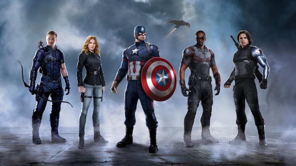 Konzeptposter zu Captain America 3 zeigt Team Captain America mit Ant-Man, Hawkeye, Sharon Carter, Falcon und Winter Soldier.