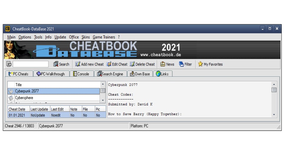 CheatBook DataBase.