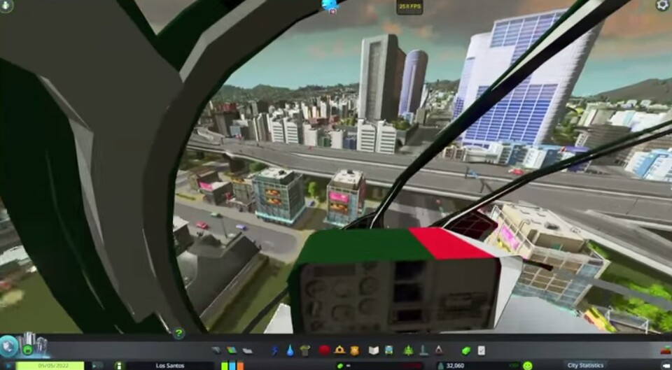 Mit der Mod »CityCopter« können Spieler ihre Städte aus Cities: Skylines mit einem Hubschrauber durchfliegen.