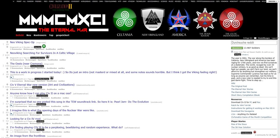 Lycerius-Fans gründeten sogar ein Reddit-Unterforum namens »MMMCMXCI – The Eternal War«, entwarfen Logos für die Kriegsparteien und schreiben an Kurzgeschichten.