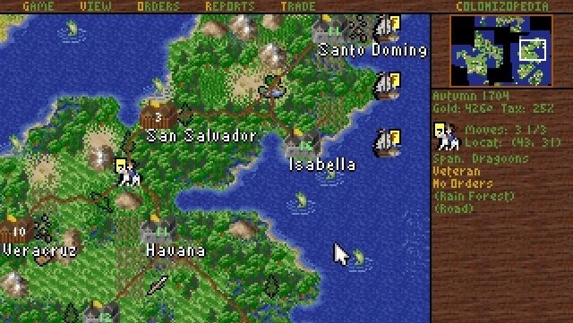 Pixelpracht: So sah 1994 das erste Colonization aus.