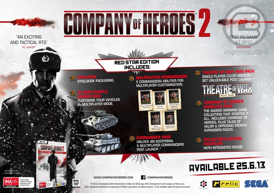 Mit der Red Star Edition gibt es für Company of Heroes 2 auch eine Collector's Edition mit allen Bonus- und Zusatzinhalten.