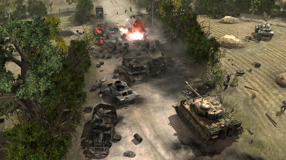 Mit nur einem Tiger-Panzer schießen wir uns in der »Tiger Ace«-Kampagne durch die Feindesschar.