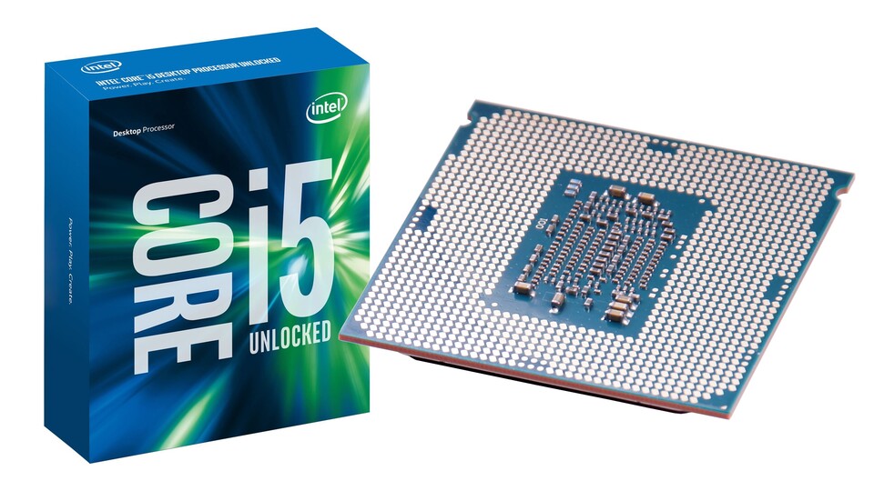 Der Core i5 6600K setzt auf Intels neue Skylake-Architektur, lieferbar ist momentan nur die links im Bild zu sehende Boxed-Variante ohne CPU-Kühler.