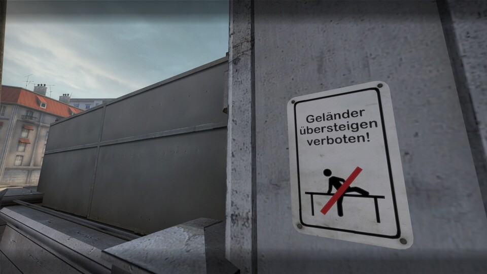 Heute erinnert noch ein von Valve angebrachtes Schild an »Boostgate«. »Geländer übersteigen verboten!« steht darauf. Der Exploit wurde selbstverständlich gefixt.