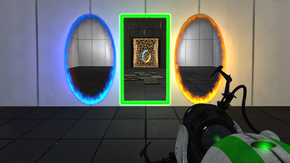 Das dritte Portal in der Mod Portal Reloaded ist grün, eckig und führt euch direkt in die Zukunft.
