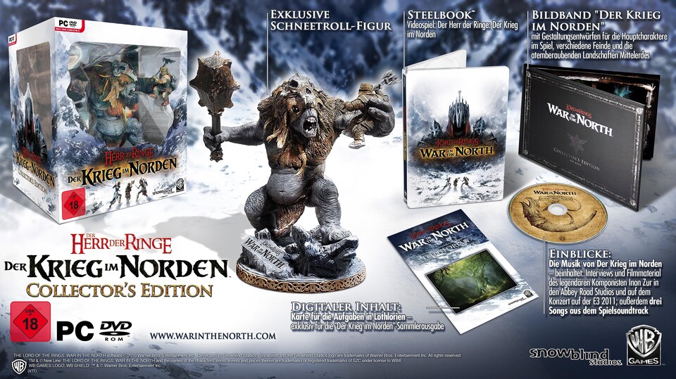 Die Collector's Edition von Der Herr der Ringe: Der Krieg im Norden umfasst zahlreiche Extras.