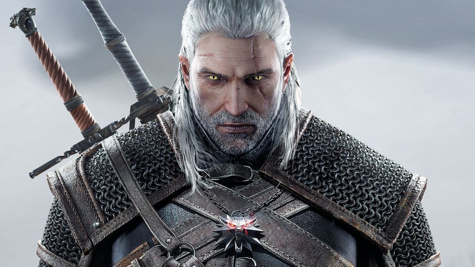 Geralt in The Witcher 3: Wild Hunt mit seinen beiden Schwertern auf dem Rücken.