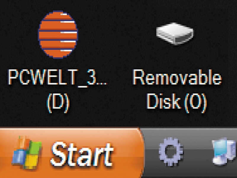 Sobald Sie eine DVD einlegen oder einen USB-Stick anstecken, legt Desktop Media automatisch eine Verknüpfung dazu auf der Windows-Oberfläche an.