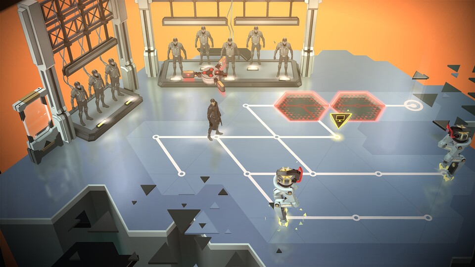 In Deus Ex GO löst man rundenbasierte Puzzle wie in Hitman GO und Lara Croft GO.