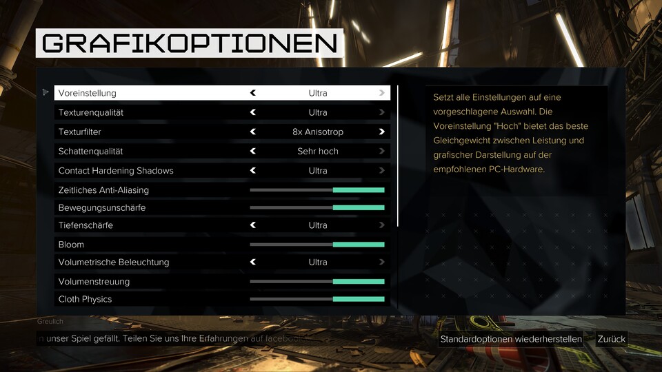 Die PC-Version von Deus Ex: Mankind Divided steckt voller Optionen.