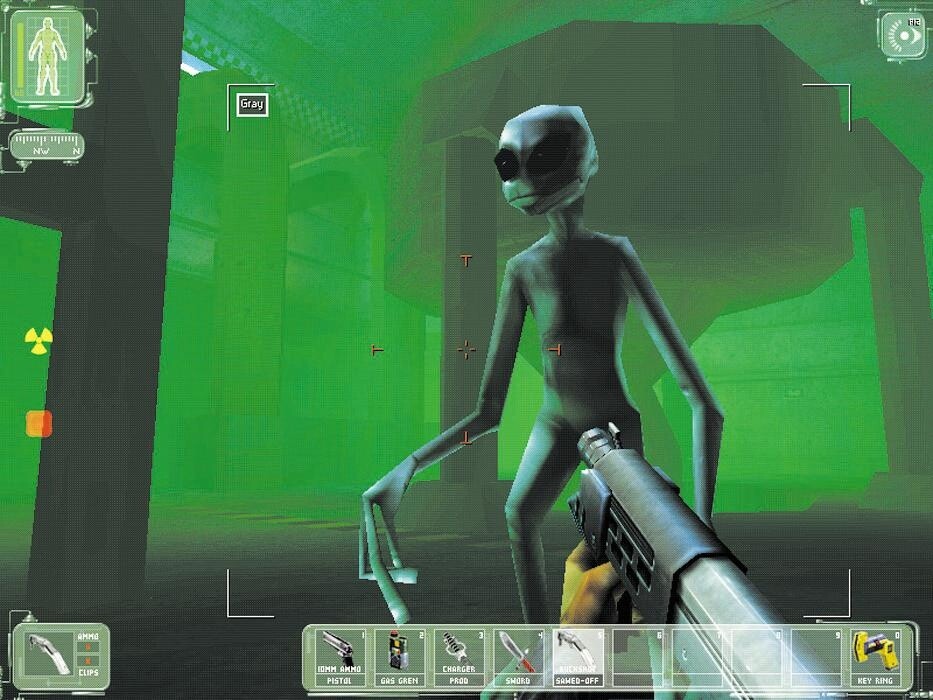 Im radioaktiven Sicherheitslabor stehen Sie plötzlich vor Außerirdischen; in der Story spielen die aber keine Rolle.