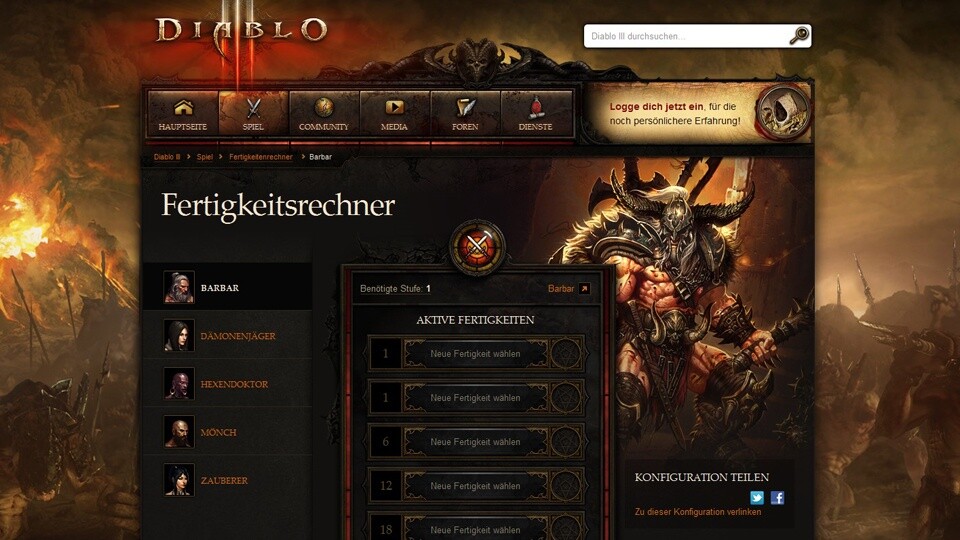 Blizzard erklärt auf der offiziellen Webseite alle Fertigkeiten von Diablo 3.
