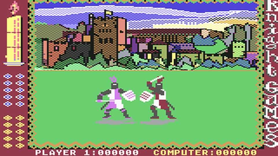 Aus heutiger Sicht kaum zu glauben, aber die Grafik von Knight Games war 1986 ein absoluter Augenöffner.