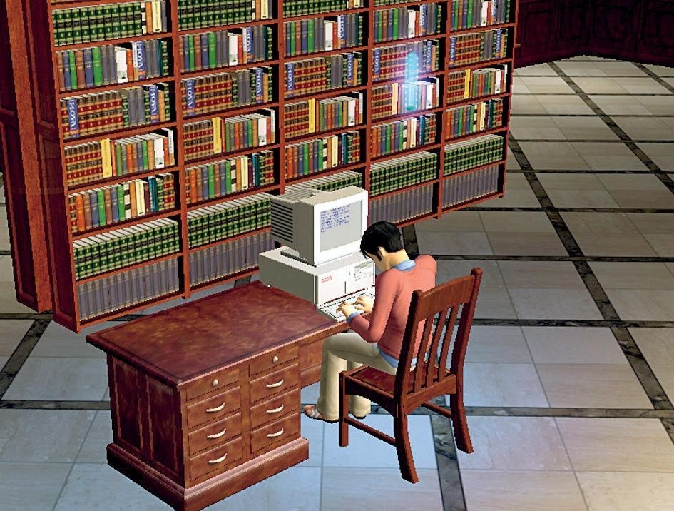 In jedem Semester muss der Sim neben einigen Hausarbeiten eine College-Arbeit schreiben. Das macht er entweder in der Bibliothek oder am heimischen PC.