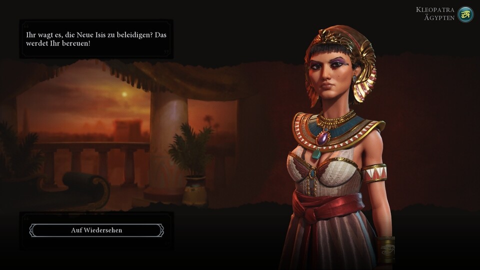 Kleopatra ist gar nicht amüsiert, dass wir sie in Sid Meier’s Civilization 6 denunzieren.