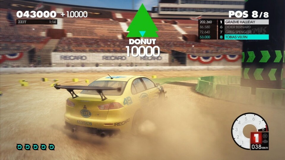 Dirt 3 setzt auf DirectX 11, die mit Windows 8 kommende Schnittstelle DirectX 11.1 bringt keine neuen Grafik-Features, nur Leistungsverbesserungen.