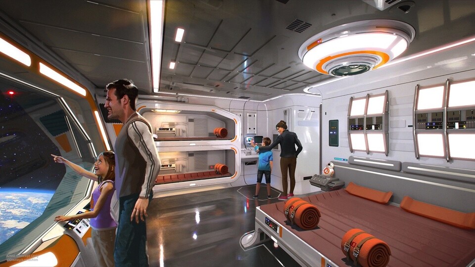 Disney hat auf der D23 Expo ein neues Hotel-Konzept auf Basis von Star Wars angekündigt. Hotelgäste sollen sich wie an Bord eines echten Raumschiffs fühlen. 