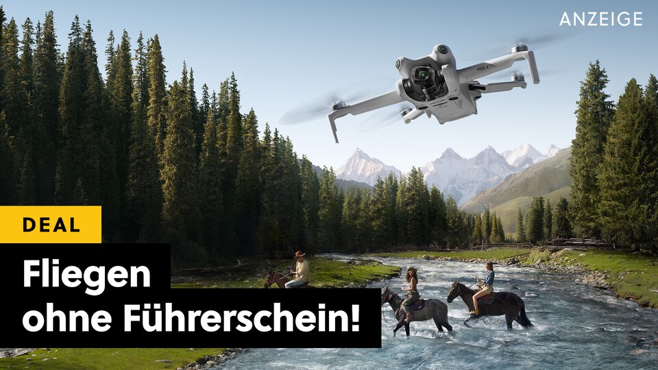 Kein Drohnenführerschein notwendig: Die DJI Mini 4 Pro könnt ihr einfach auspacken und den Himmel erobern!