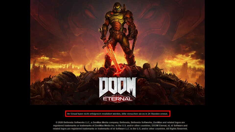 Doom setzt auf den Denuvo-Kopierschutz, der den Zugang zum Spiel vorübergehend sperrt, wenn sich die Hardware zu häufig ändert.