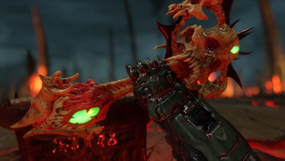 Mit dem Crucible erlangt der Slayer Zutritt zu den inneren Höllenkreisen und stellt sich dort dem finalen Endboss. (Bildquelle: doom.fandom.com)
