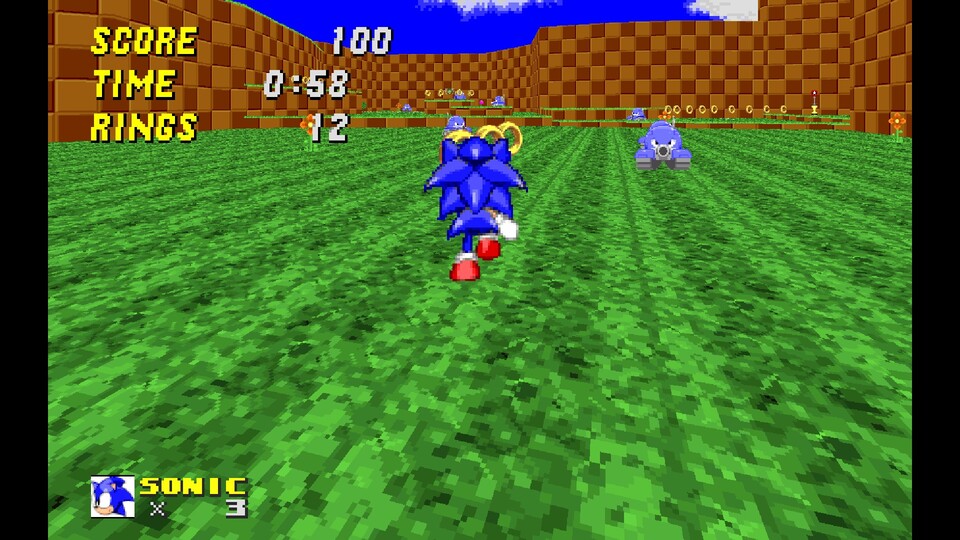  Auch wenn alles etwas pixelig ist, Sonic macht in der Doom-Engine eine sehr gute Figur.
