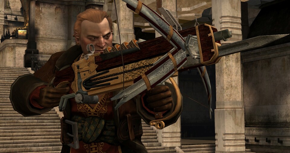 Der Zwerg Varric ist einer von Hawkes Begleitern und erzählt die Rahmenhandlung von Dragon Age 2.