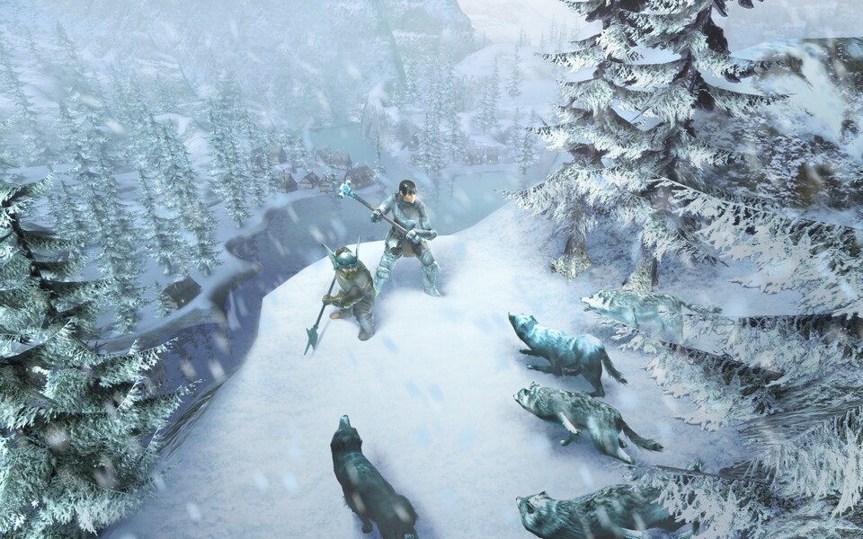 Ein Teil des Spiels wird in verschneiten Winterlandschaften spielen. Unten am Wasser liegt ein Piratenlager.