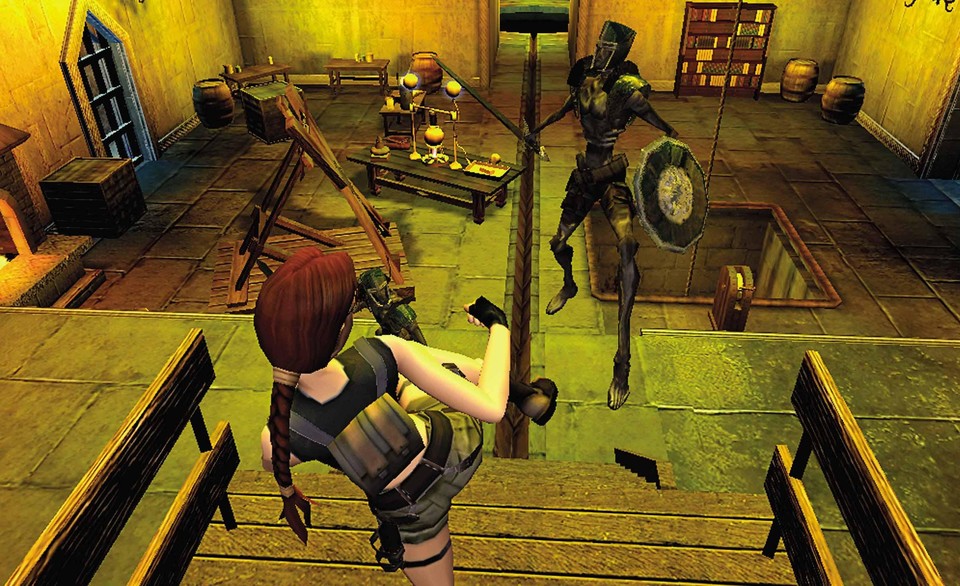 Frau Croft war schon lahm, die Gegner aber oft noch lahmer. Diese Skelettkrieger konnte selbst Schnecken-Lara umlaufen. 