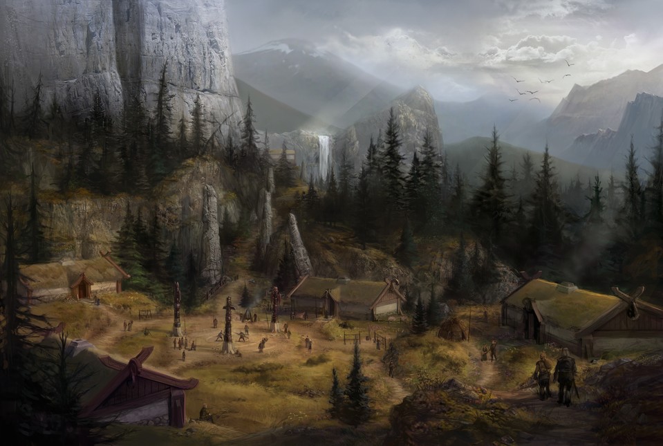 Fantasy-Realismus: So soll ein kleines Dorf in den Bergen aussehen.